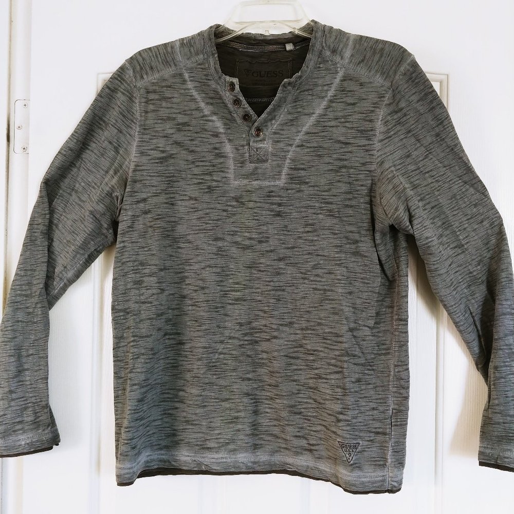 Guess - Men's Long Sleeve Henley Tee